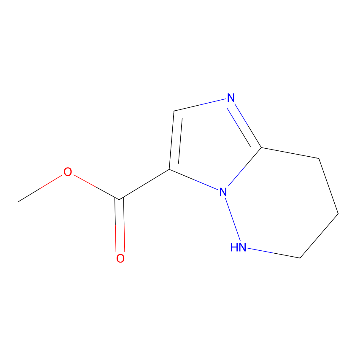 methyl5H,6H,7H,8H-imidazo[1,2-b]pyridazine-3-carboxylate molecular structure, CAS 2361634-41-3