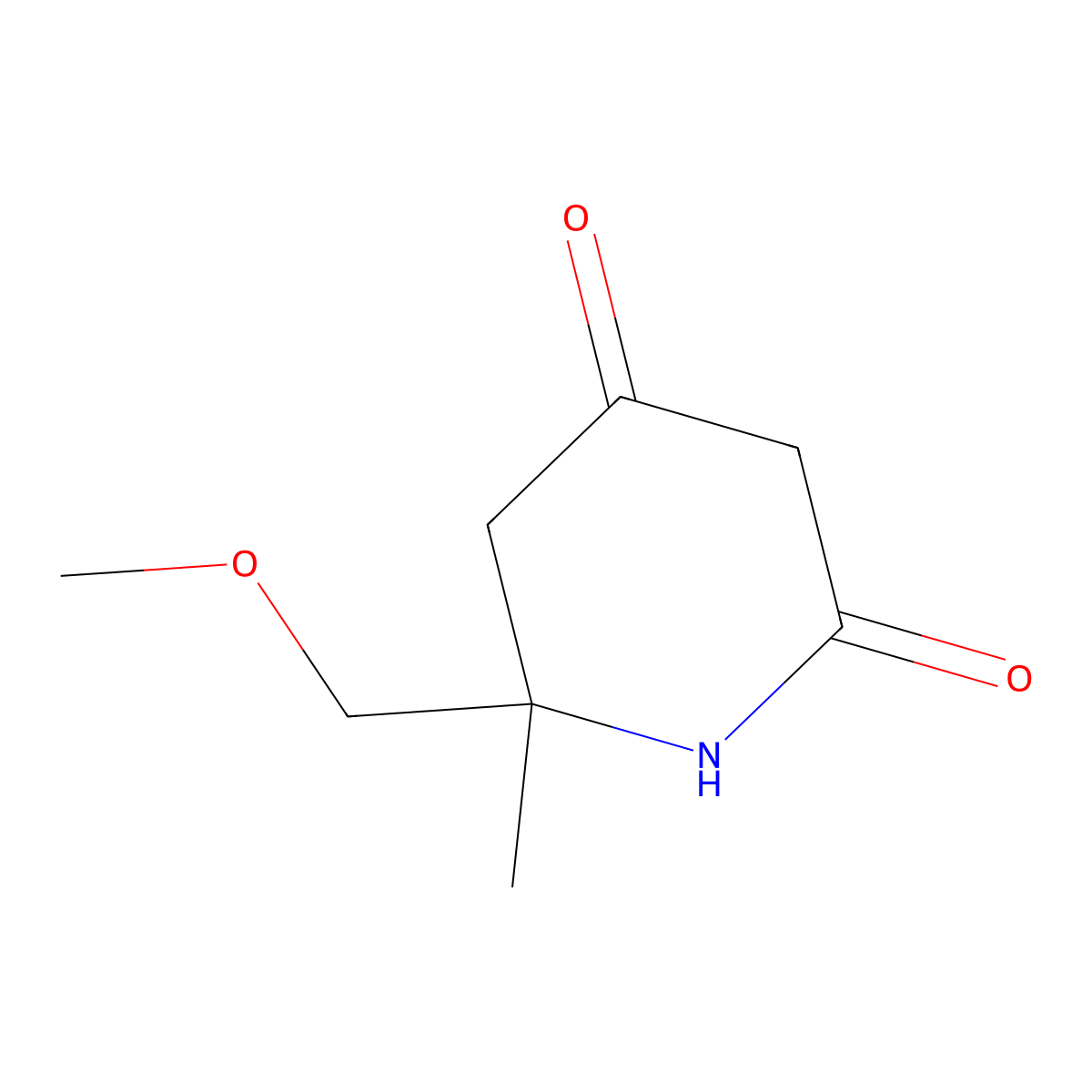 6-(Methoxymethyl)-6-methylpiperidine-2,4-dione molecular structure, CAS 2361634-42-4