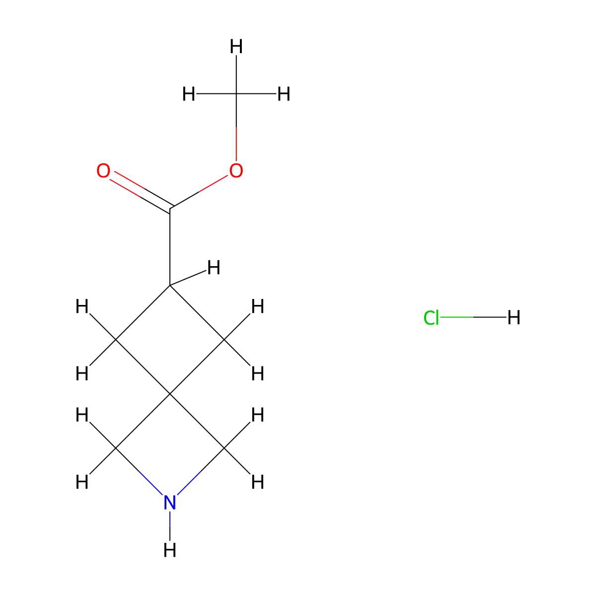 Methyl 2-azaspiro(3.3)heptane-6-carboxylate hydrochloride molecular structure, CAS 2361634-43-5