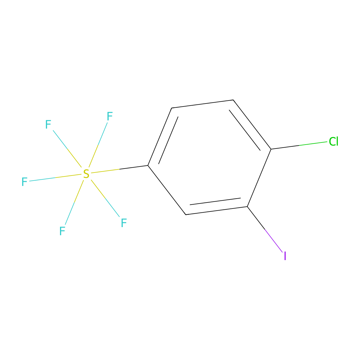 1-Chloro-2-iodo-4-(pentafluoro-lambda6-sulfanyl)benzene molecular structure, CAS 2361634-44-6