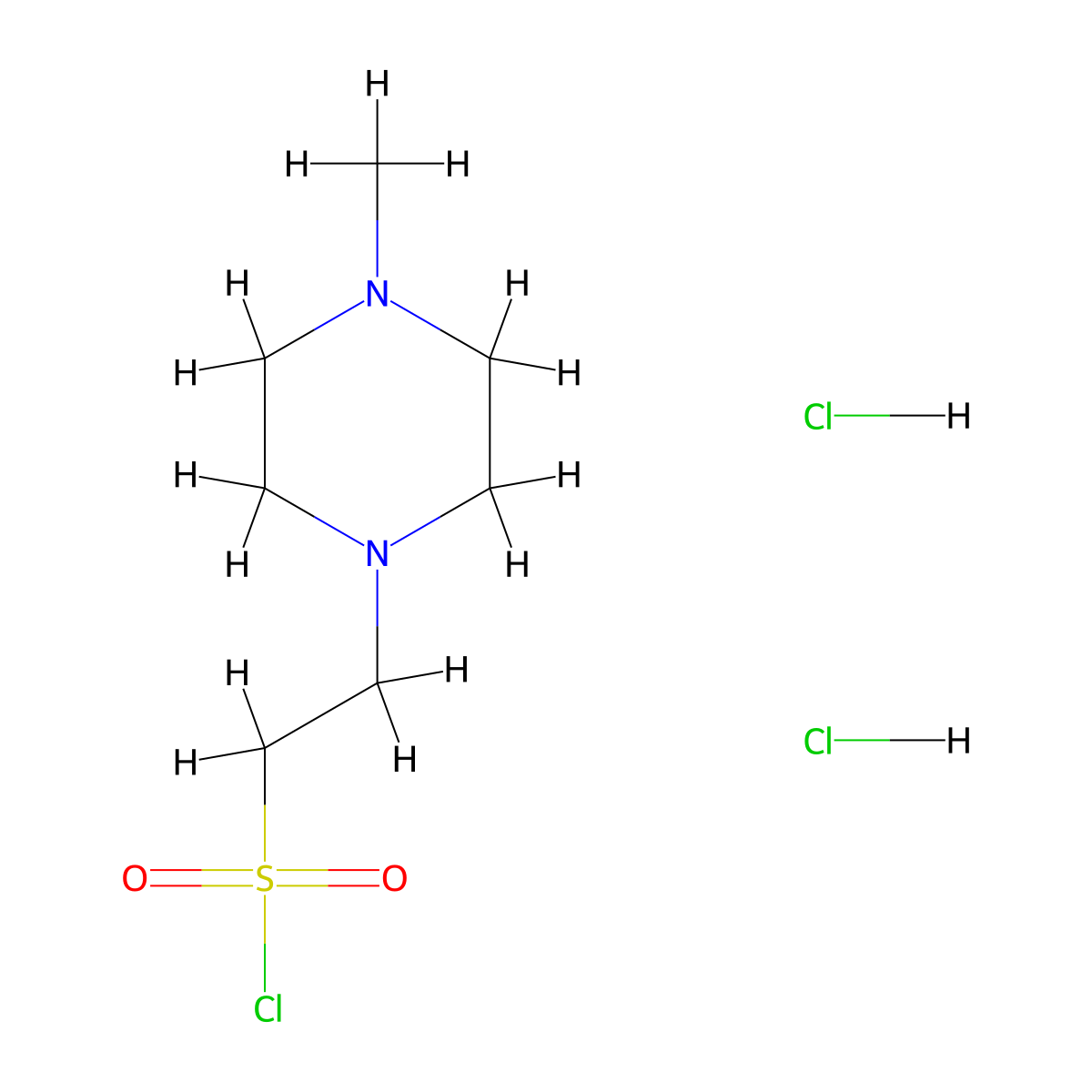 2-(4-Methylpiperazin-1-yl)ethane-1-sulfonyl chloride dihydrochloride molecular structure, CAS 2361634-46-8