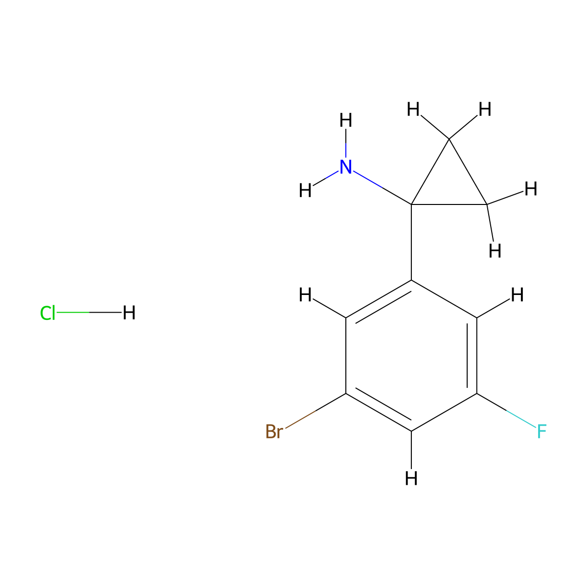1-(3-Bromo-5-fluorophenyl)cyclopropanamine hydrochloride molecular structure, CAS 2361634-47-9