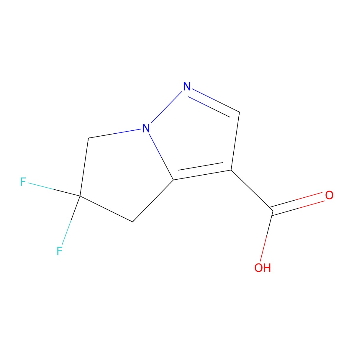 5,5-difluoro-4H,5H,6H-pyrrolo[1,2-b]pyrazole-3-carboxylic acid molecular structure, CAS 2361634-57-1