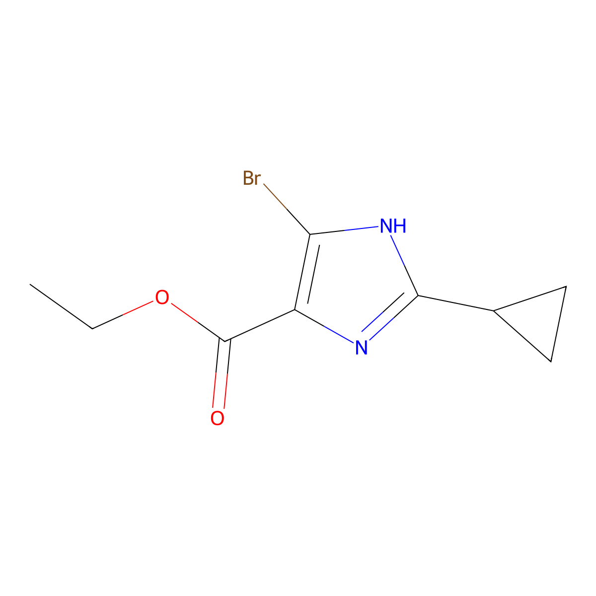 ethyl 5-bromo-2-cyclopropyl-1H-imidazole-4-carboxylate molecular structure, CAS 2361634-58-2