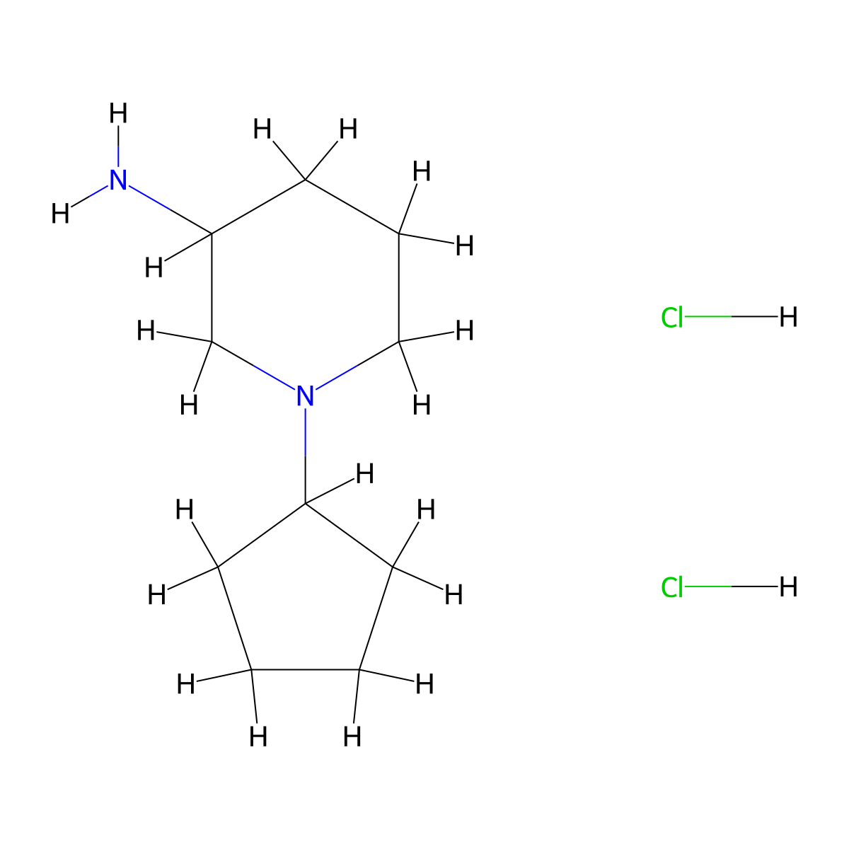 1-Cyclopentylpiperidin-3-amine dihydrochloride molecular structure, CAS 2361634-59-3