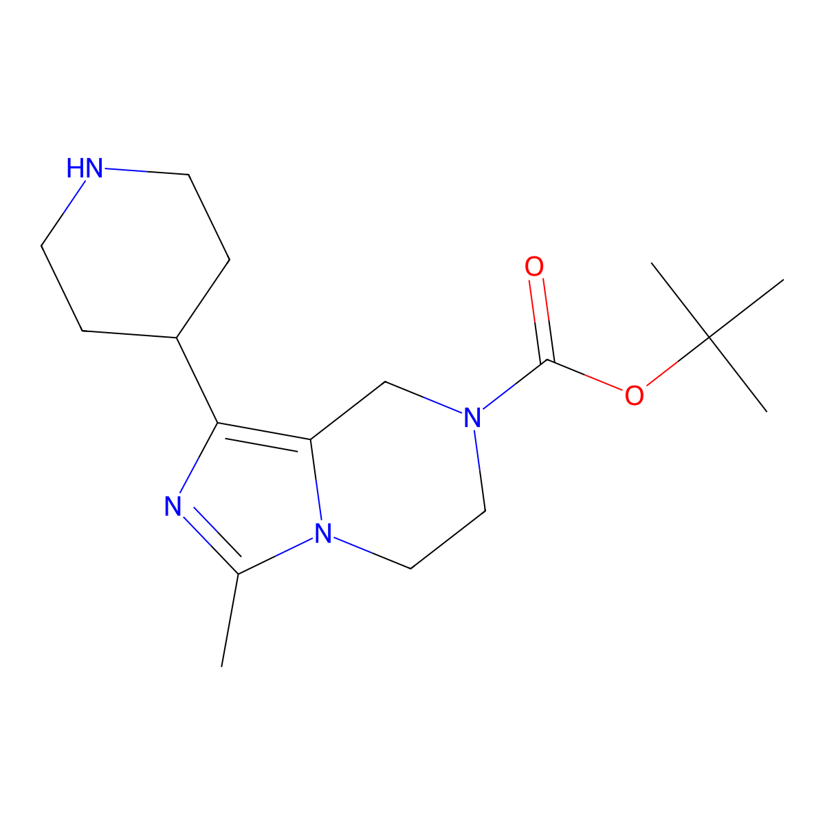 tert-butyl 3-methyl-1-(piperidin-4-yl)-5H,6H,7H,8H-imidazo[1,5-a]pyrazine-7-carboxylate molecular structure, CAS 2361634-64-0