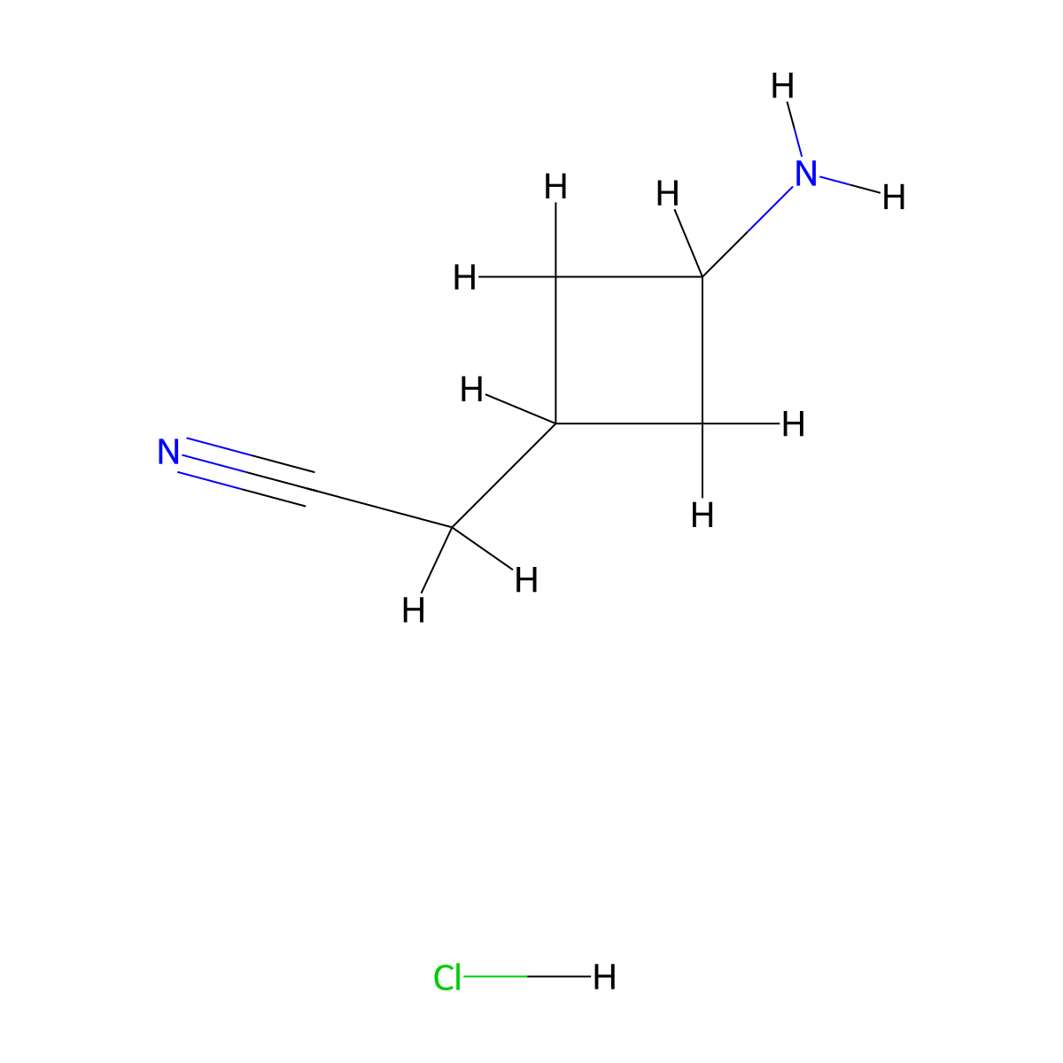 2-(3-Aminocyclobutyl)acetonitrile hydrochloride molecular structure, CAS 2361634-69-5
