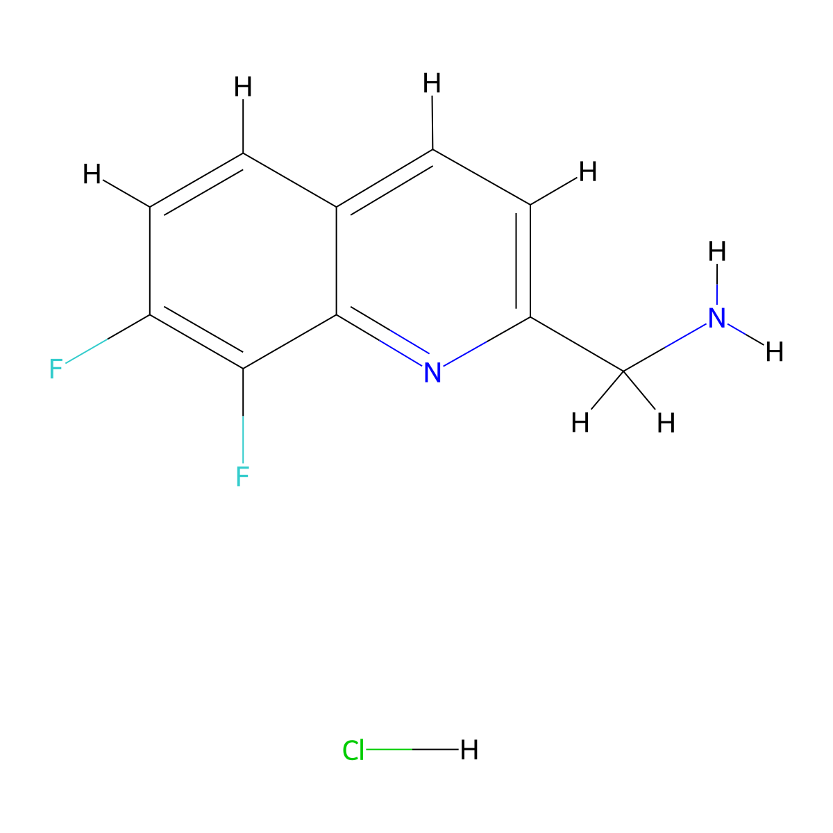 (7,8-Difluoroquinolin-2-yl)methanamine hydrochloride molecular structure, CAS 2361634-71-9
