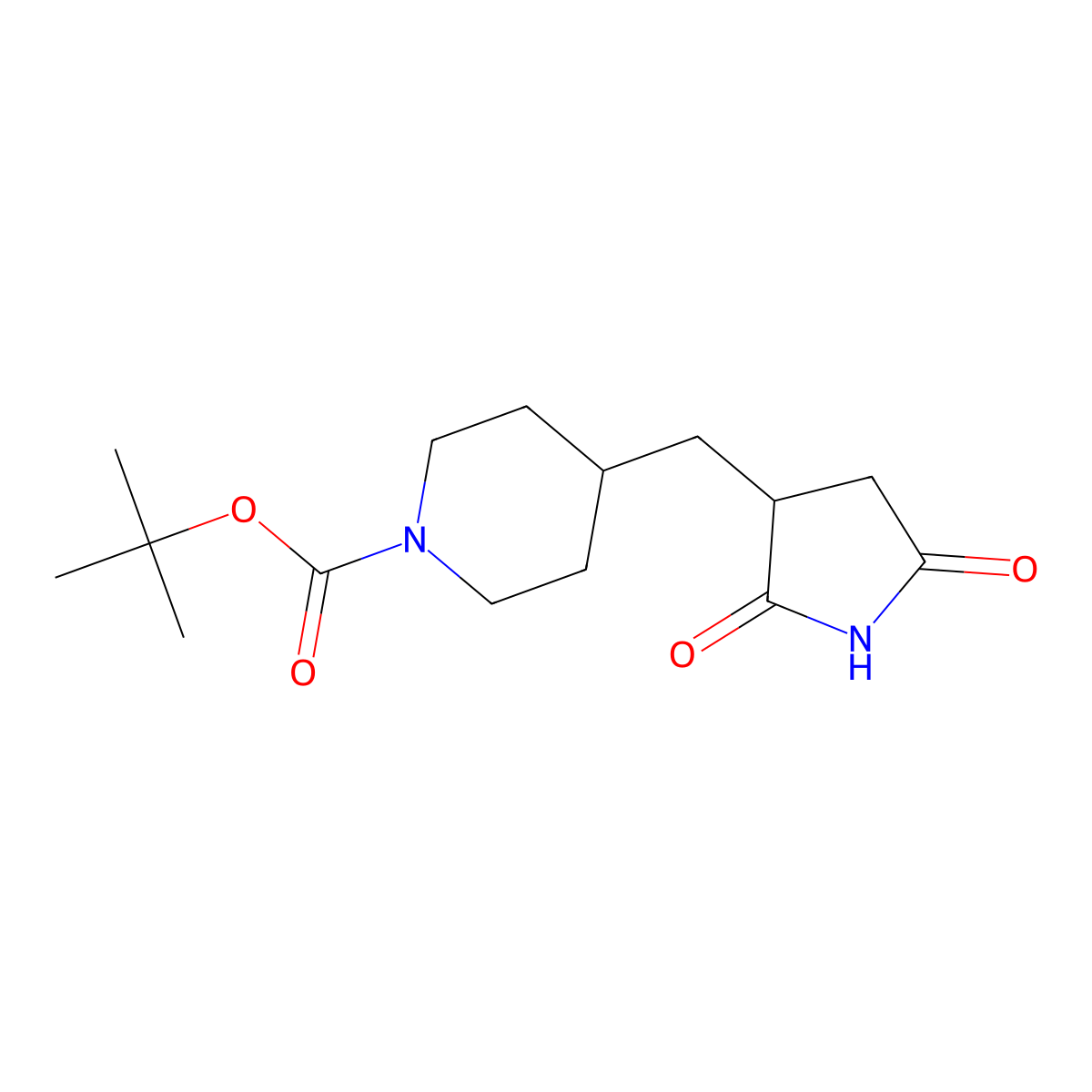 Tert-butyl 4-[(2,5-dioxopyrrolidin-3-yl)methyl]piperidine-1-carboxylate molecular structure, CAS 2361634-75-3