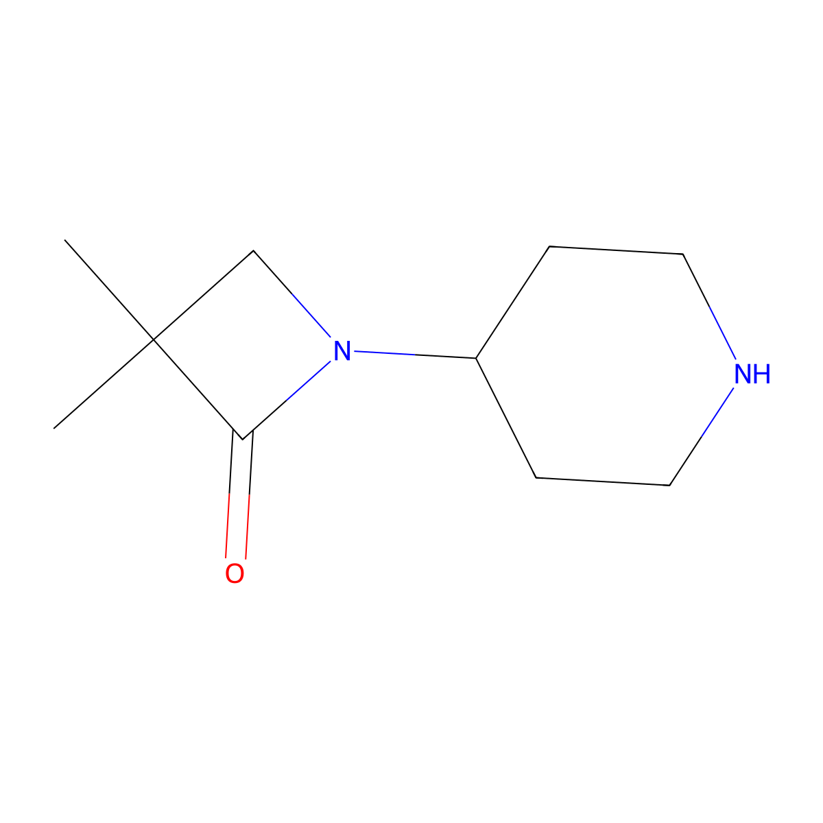 3,3-Dimethyl-1-(piperidin-4-yl)azetidin-2-one molecular structure, CAS 2361634-78-6