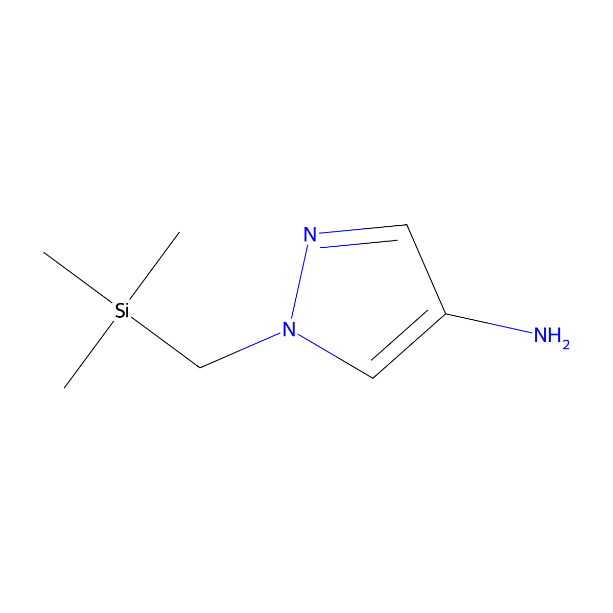 1-[(trimethylsilyl)methyl]-1H-pyrazol-4-amine molecular structure, CAS 2361634-79-7