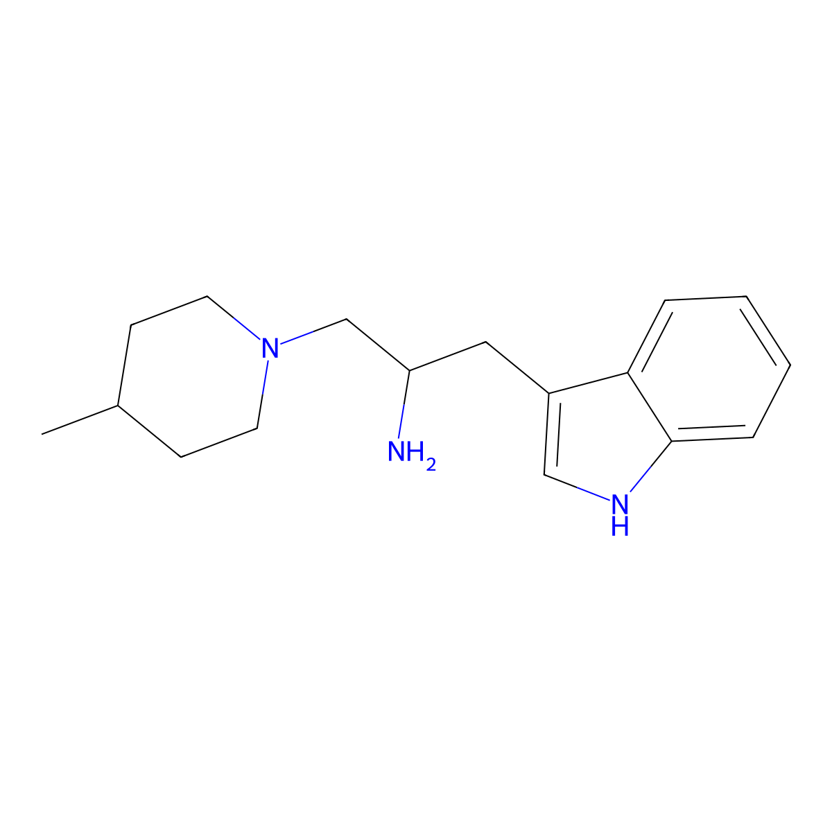 1-(1H-Indol-3-yl)-3-(4-methylpiperidin-1-yl)propan-2-amine molecular structure, CAS 2361634-81-1