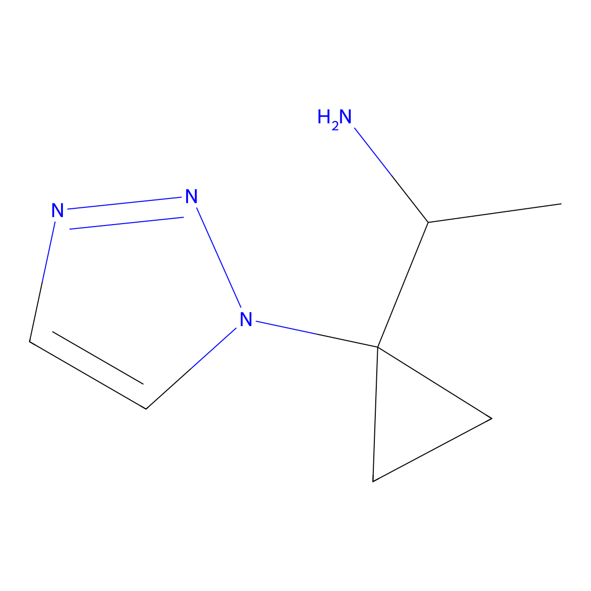 1-[1-(1H-1,2,3-triazol-1-yl)cyclopropyl]ethan-1-amine molecular structure, CAS 2361634-86-6