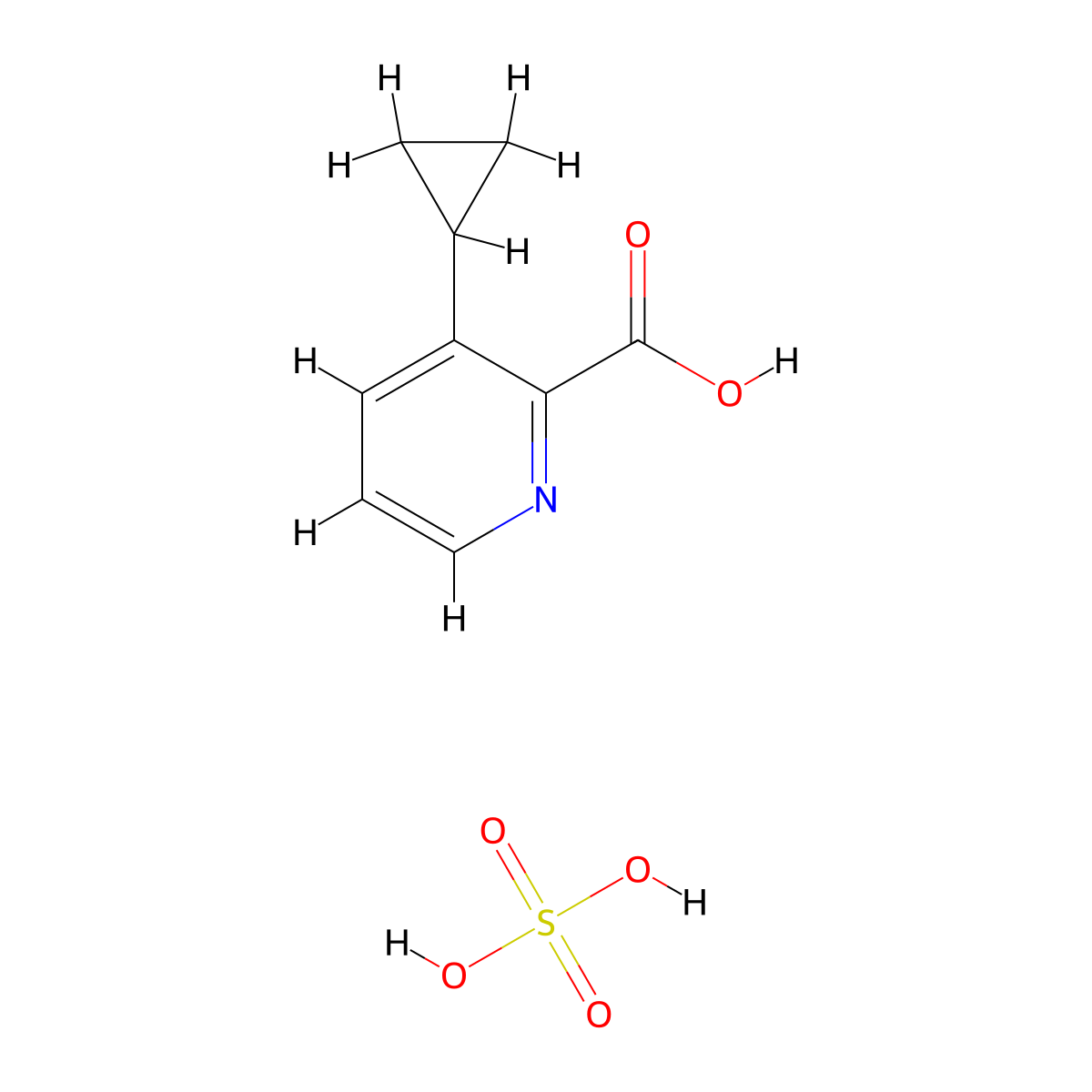 3-Cyclopropylpyridine-2-carboxylicacid,sulfuricacid molecular structure, CAS 2361634-88-8