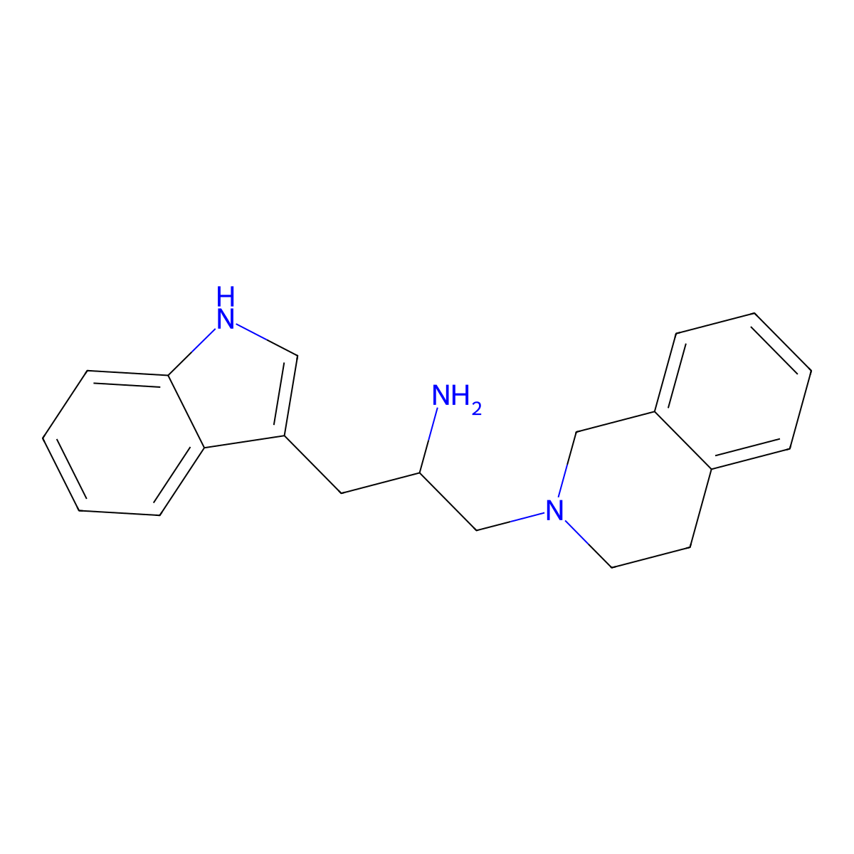 1-(1H-indol-3-yl)-3-(1,2,3,4-tetrahydroisoquinolin-2-yl)propan-2-amine molecular structure, CAS 2361634-89-9