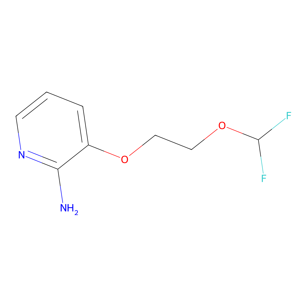 3-[2-(Difluoromethoxy)ethoxy]pyridin-2-amine molecular structure, CAS 2361634-95-7
