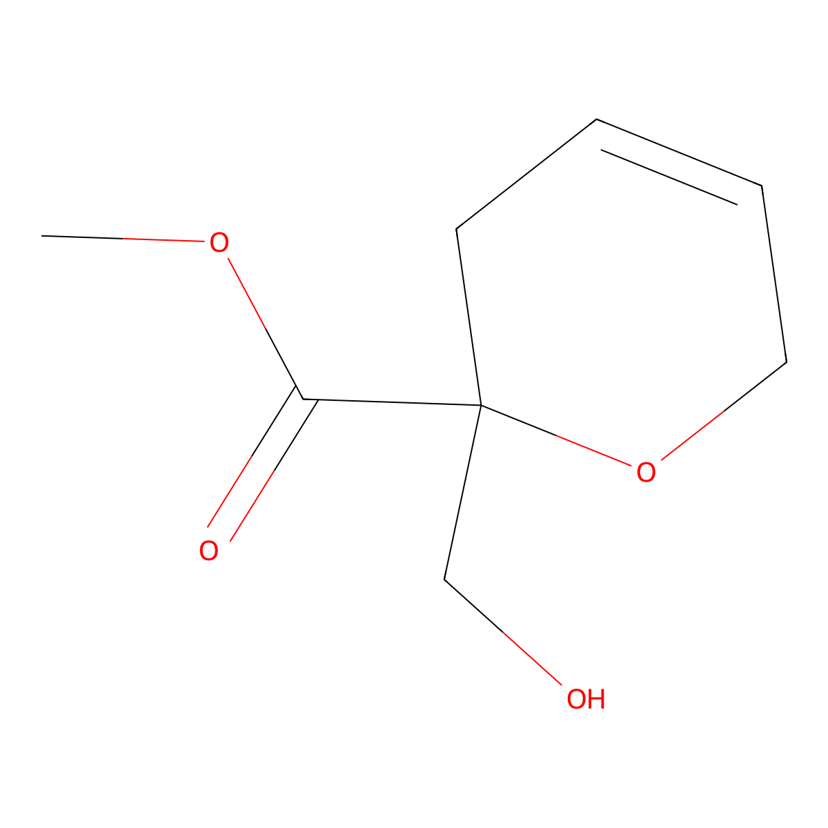 methyl 2-(hydroxymethyl)-3,6-dihydro-2H-pyran-2-carboxylate molecular structure, CAS 2361634-99-1