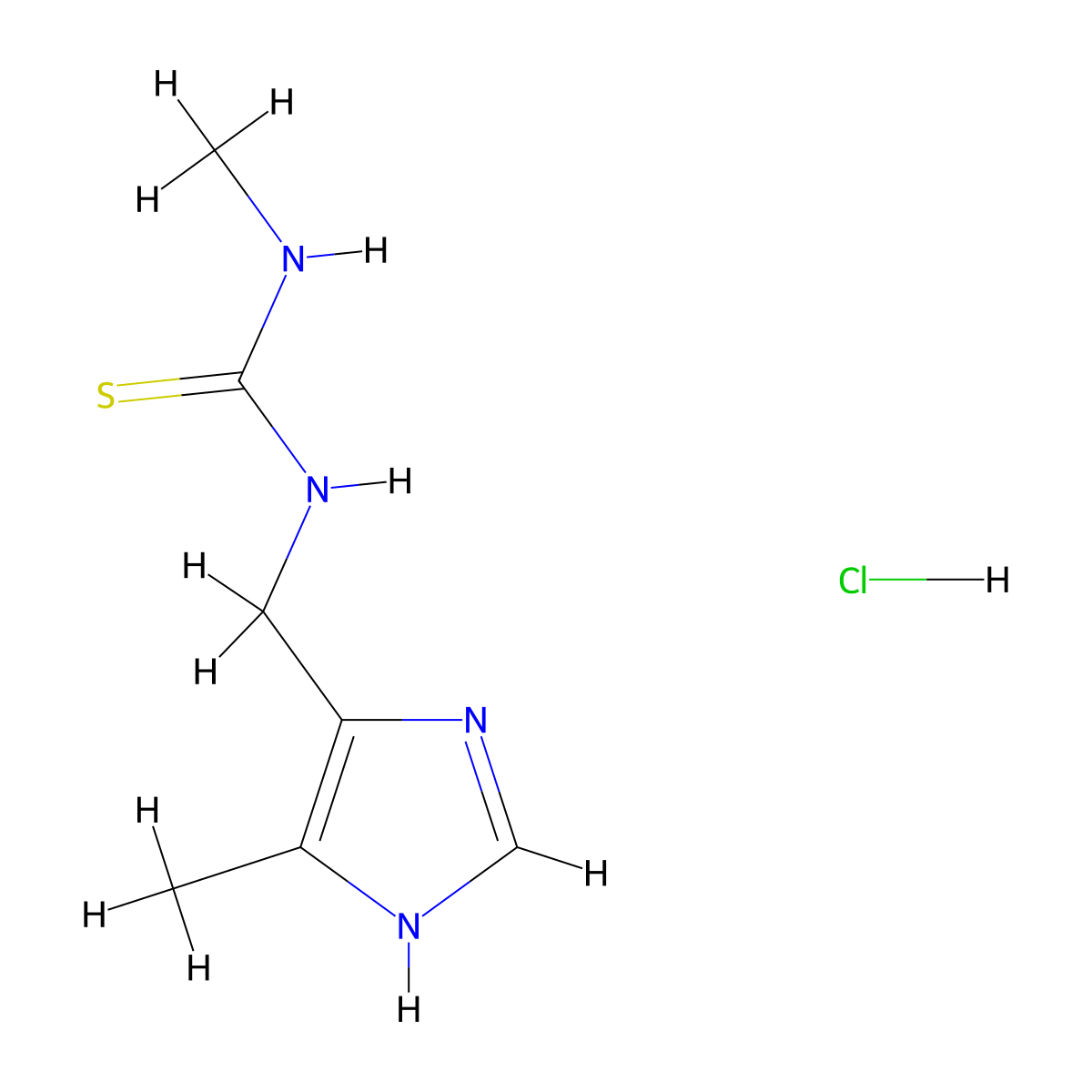 3-methyl-1-[(5-methyl-1H-imidazol-4-yl)methyl]thiourea hydrochloride molecular structure, CAS 2361635-08-5