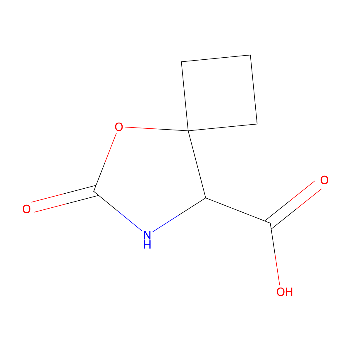 6-Oxo-5-oxa-7-azaspiro[3.4]octane-8-carboxylic acid molecular structure, CAS 2361635-09-6