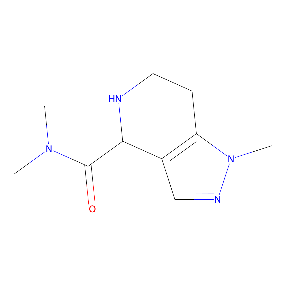 N,N,1-trimethyl-1H,4H,5H,6H,7H-pyrazolo[4,3-c]pyridine-4-carboxamide molecular structure, CAS 2361635-13-2