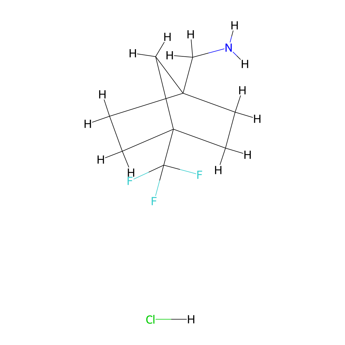 [4-(Trifluoromethyl)bicyclo[2.2.1]heptan-1-yl]methanamine hydrochloride molecular structure, CAS 2361635-16-5