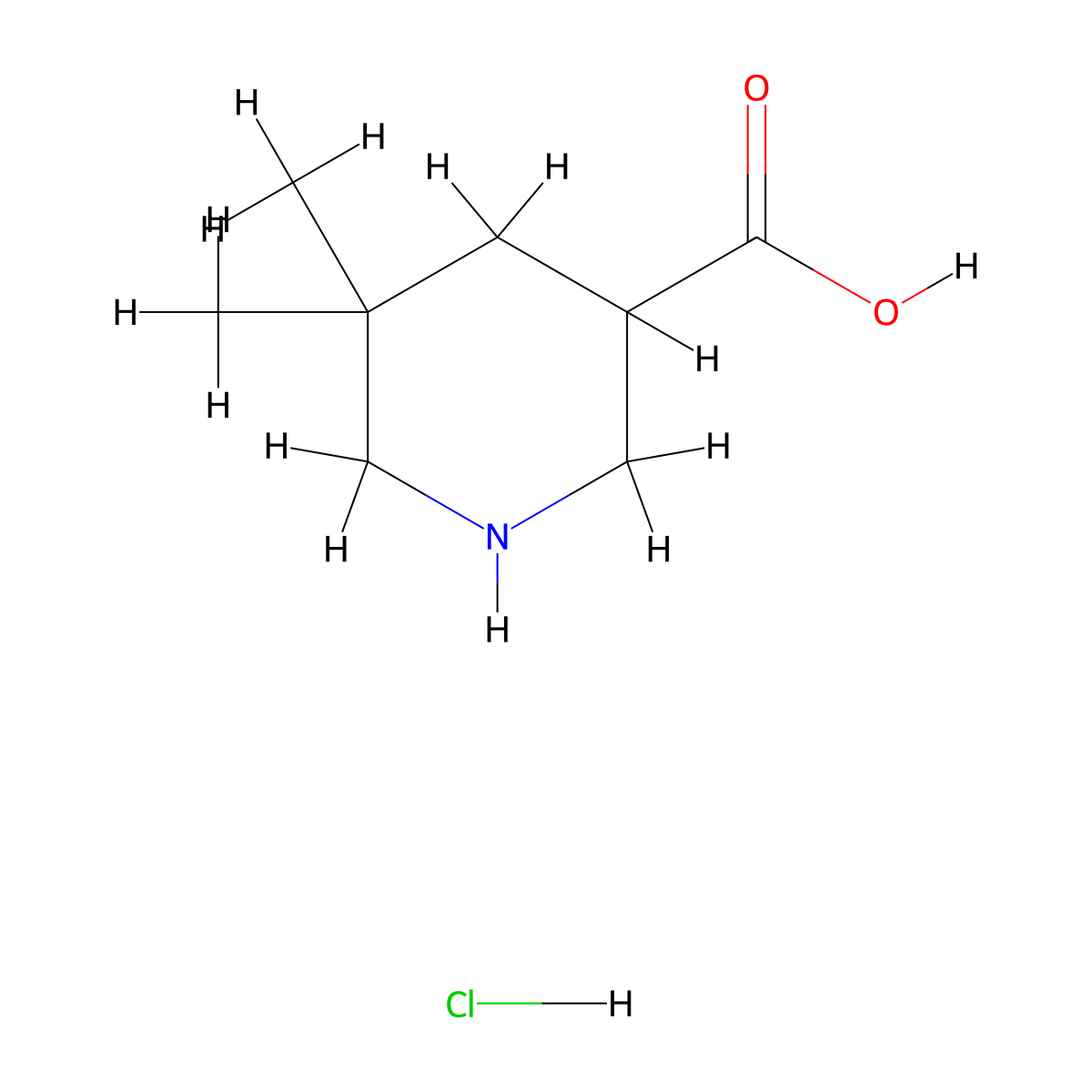 5,5-Dimethylpiperidine-3-carboxylic acid hydrochloride molecular structure, CAS 2361635-21-2