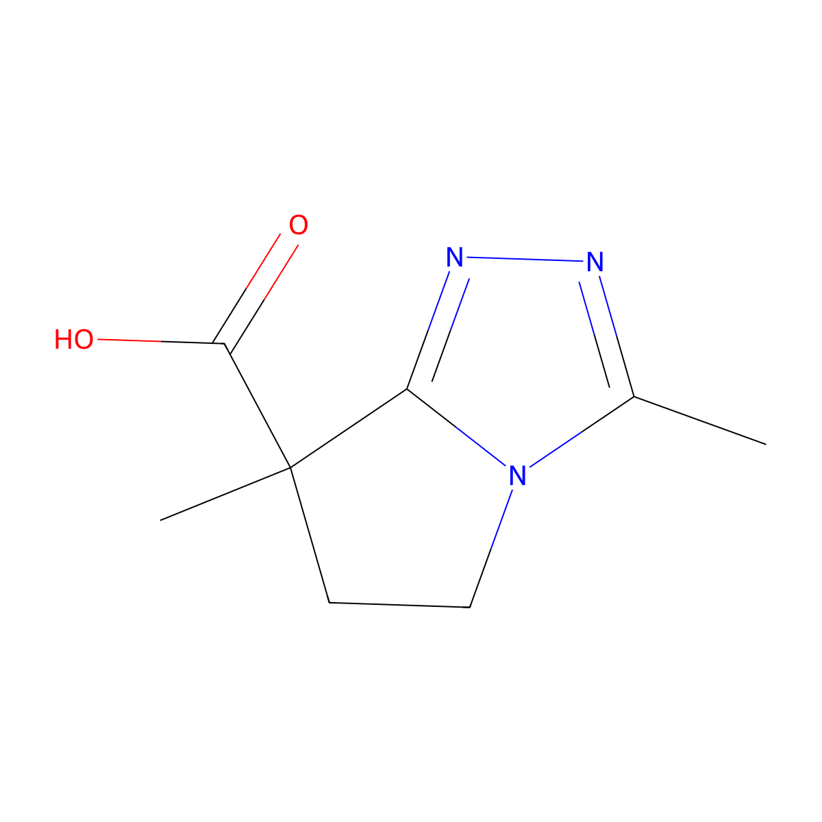 3,7-dimethyl-5H,6H,7H-pyrrolo[2,1-c][1,2,4]triazole-7-carboxylic acid molecular structure, CAS 2361635-23-4