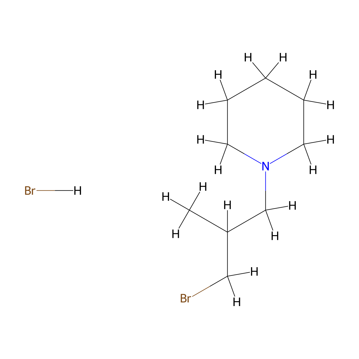 1-(3-Bromo-2-methylpropyl)piperidine hydrobromide molecular structure, CAS 2361635-26-7