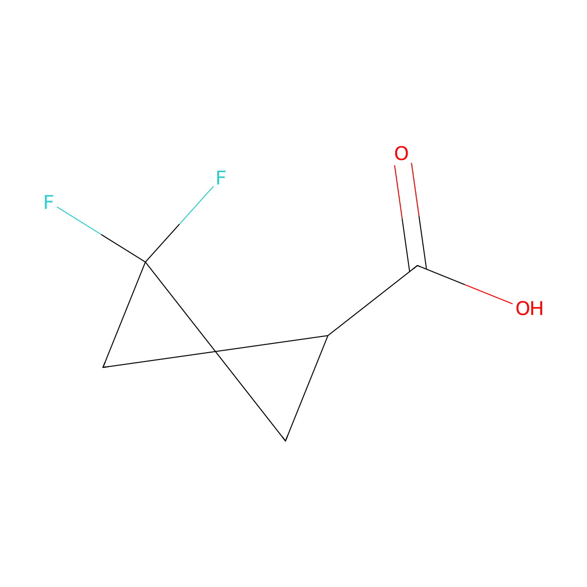 4,4-Difluorospiro[2.2]pentane-1-carboxylic acid molecular structure, CAS 2361635-28-9