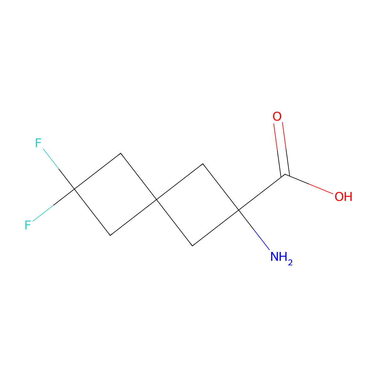 2-Amino-6,6-difluorospiro[3.3]heptane-2-carboxylic acid molecular structure, CAS 2361635-29-0