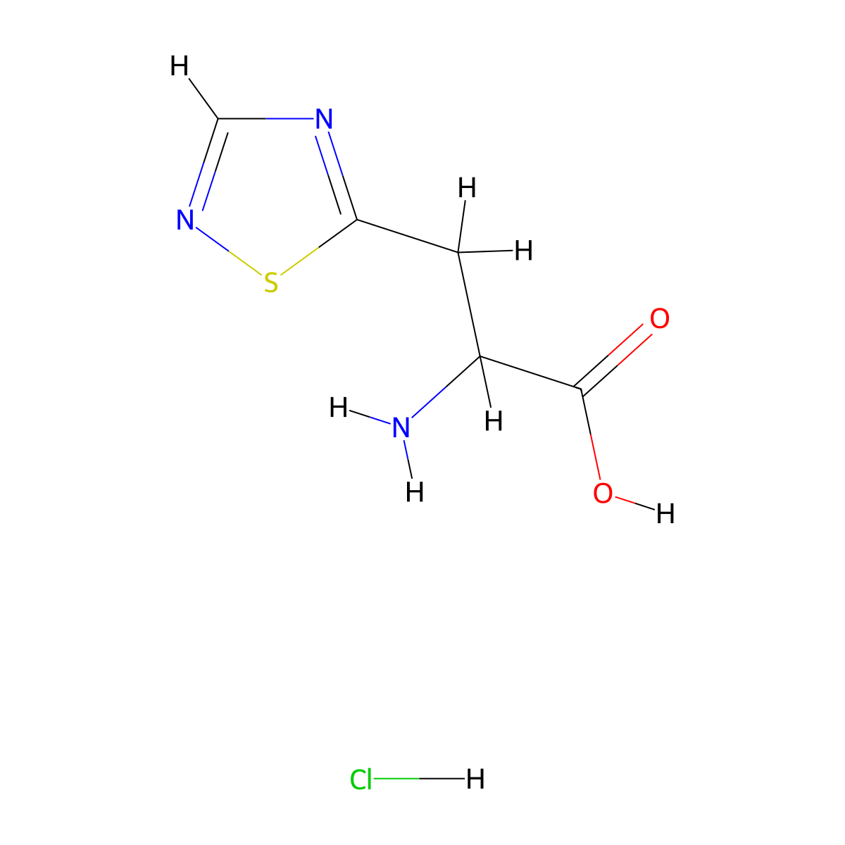 2-Amino-3-(1,2,4-thiadiazol-5-yl)propanoic acid hydrochloride molecular structure, CAS 2361635-30-3