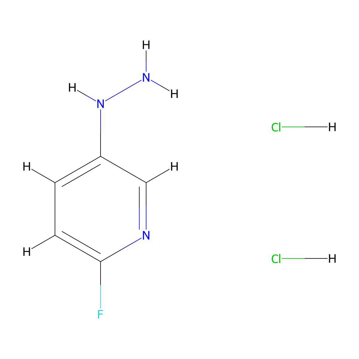 2-Fluoro-5-hydrazinylpyridine dihydrochloride molecular structure, CAS 2361635-31-4