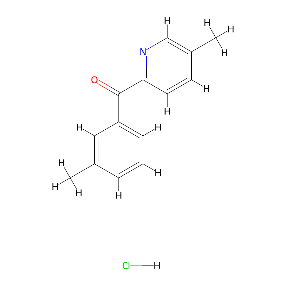 5-Methyl-2-(3-methylbenzoyl)pyridine hydrochloride molecular structure, CAS 2361635-32-5
