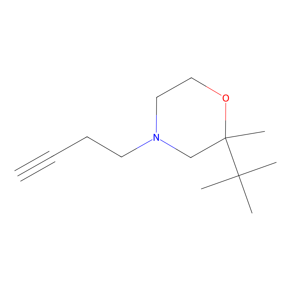 4-(But-3-yn-1-yl)-2-tert-butyl-2-methylmorpholine molecular structure, CAS 2361635-38-1