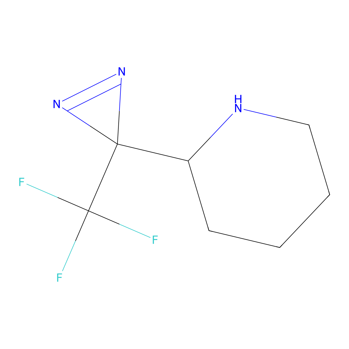 2-[3-(trifluoromethyl)-3H-diazirin-3-yl]piperidine molecular structure, CAS 2361635-42-7
