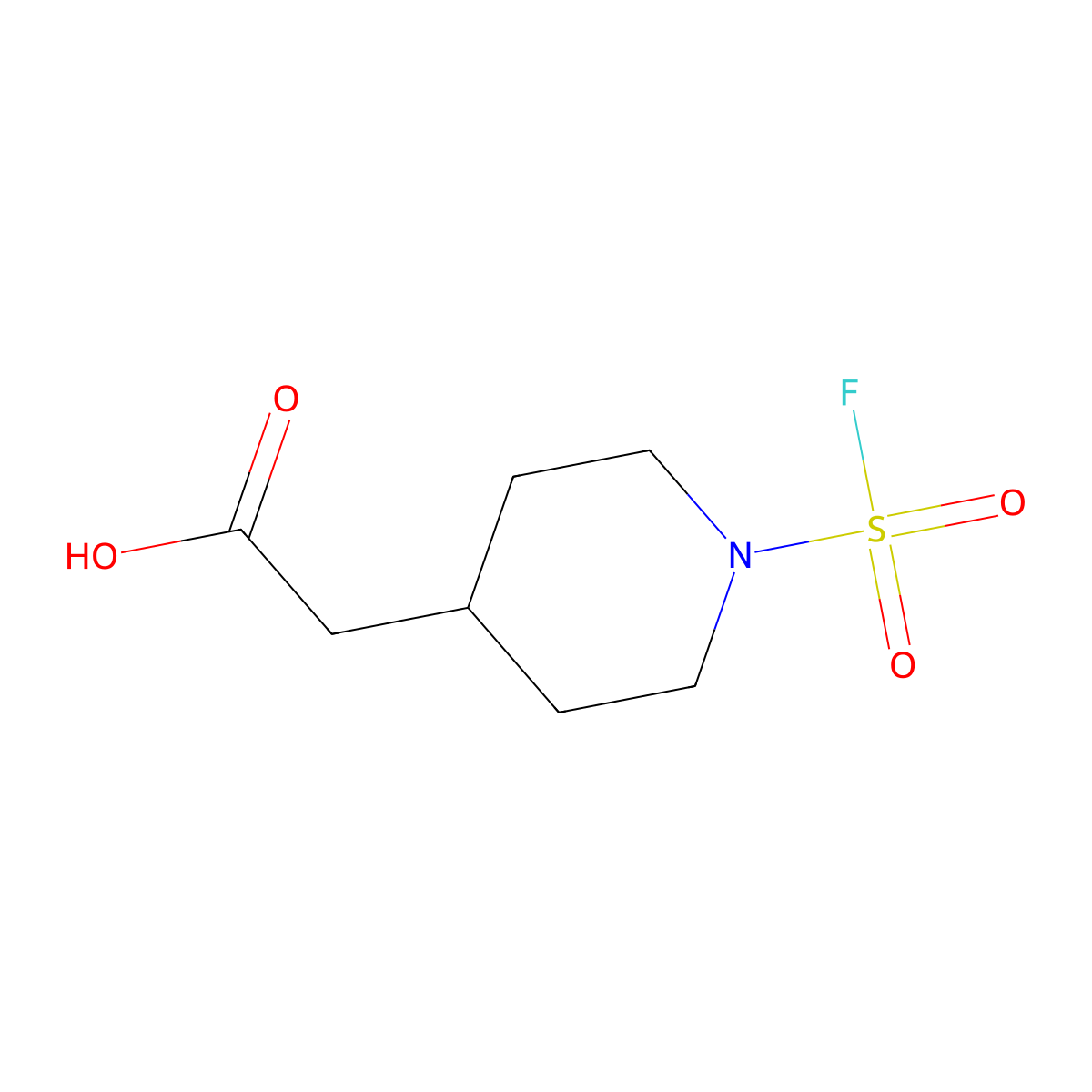 2-[1-(Fluorosulfonyl)piperidin-4-yl]acetic acid molecular structure, CAS 2361635-43-8