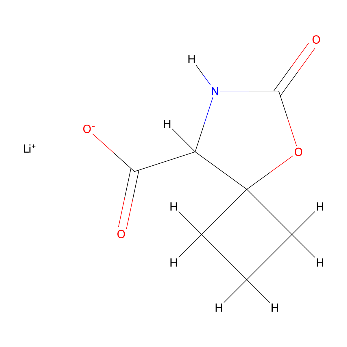 Lithium;6-oxo-5-oxa-7-azaspiro[3.4]octane-8-carboxylate molecular structure, CAS 2361635-45-0