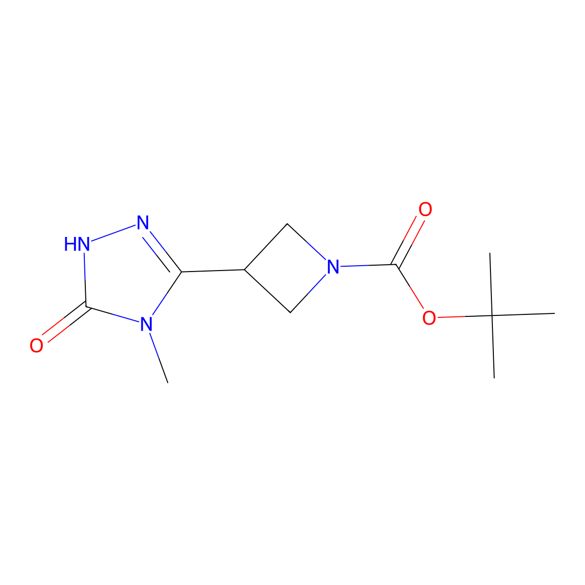 tert-butyl 3-(4-methyl-5-oxo-4,5-dihydro-1H-1,2,4-triazol-3-yl)azetidine-1-carboxylate molecular structure, CAS 2361635-52-9