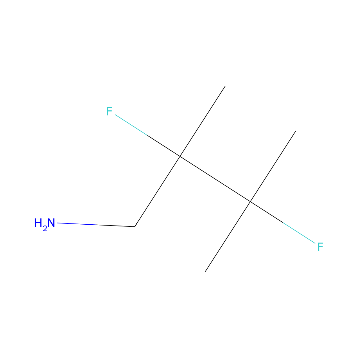 2,3-Difluoro-2,3-dimethylbutan-1-amine molecular structure, CAS 2361635-53-0