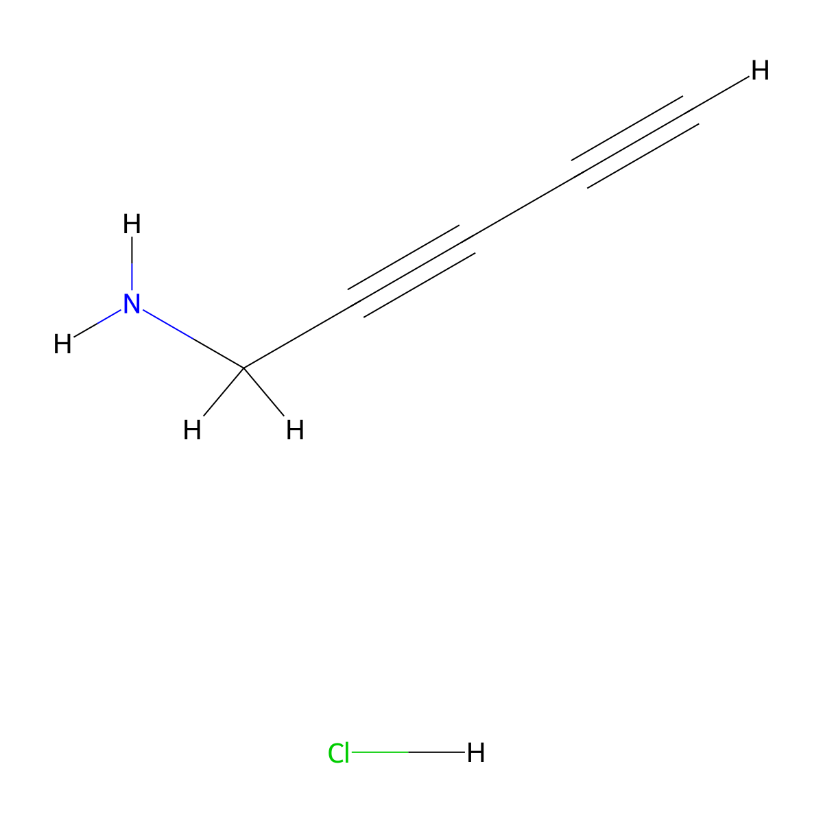 Penta-2,4-diyn-1-amine hydrochloride molecular structure, CAS 2361635-64-3