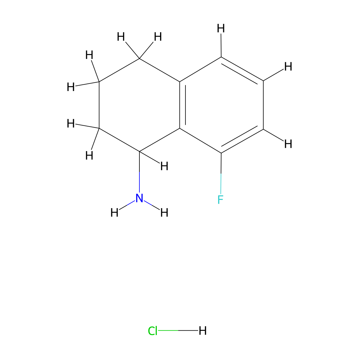 8-Fluoro-1,2,3,4-tetrahydronaphthalen-1-amine hydrochloride molecular structure, CAS 2361635-66-5