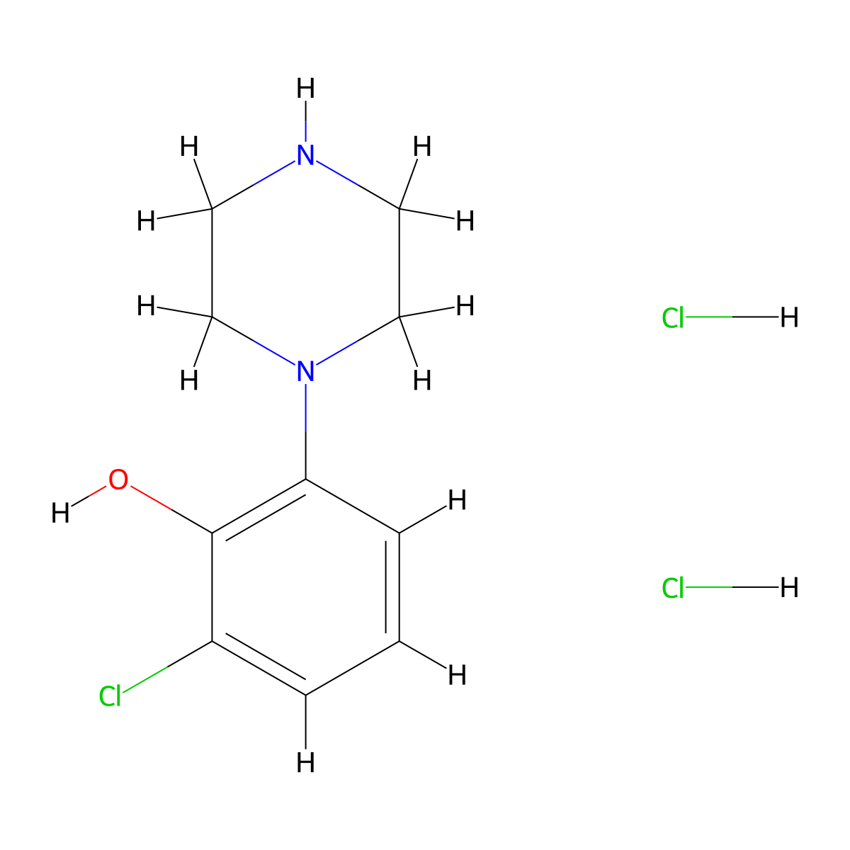 2-Chloro-6-(piperazin-1-yl)phenol dihydrochloride molecular structure, CAS 2361635-69-8