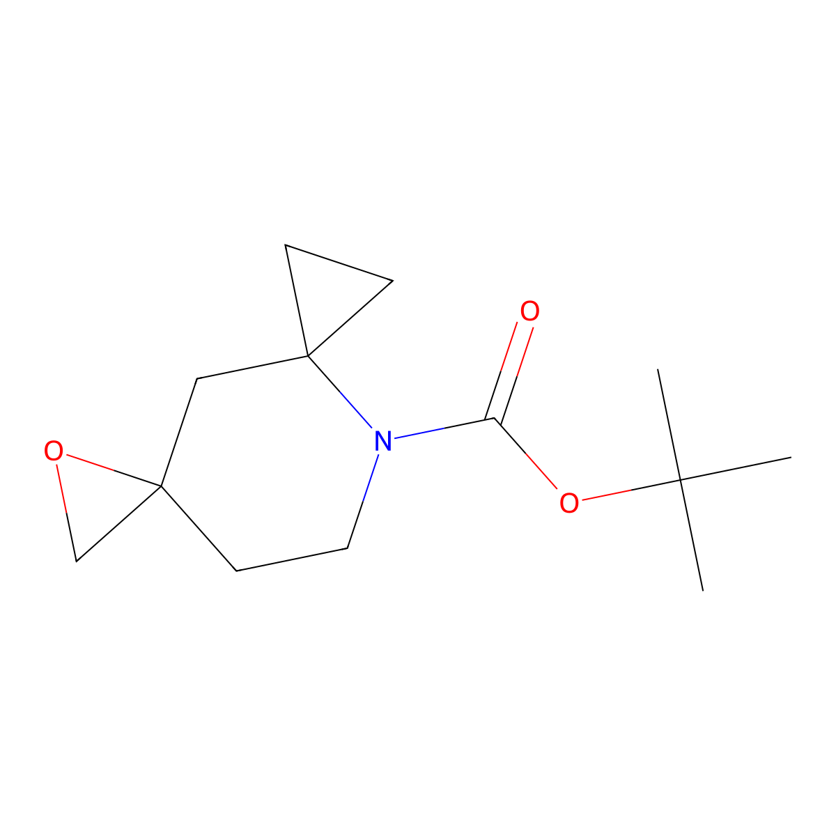 Tert-butyl 1-oxa-8-azadispiro[2.1.2^{5}.3^{3}]decane-8-carboxylate molecular structure, CAS 2361635-70-1