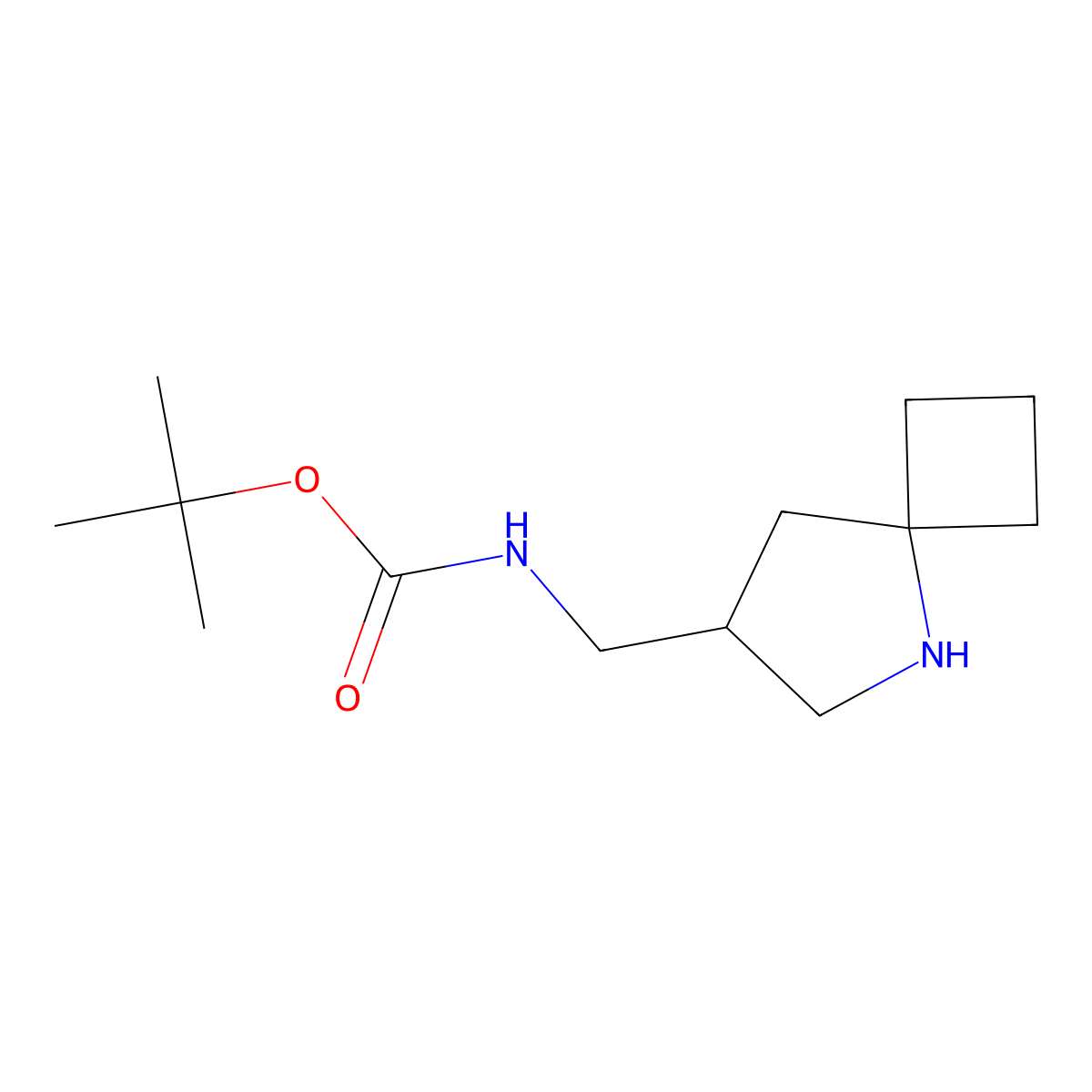 Tert-butyl N-(5-azaspiro[3.4]octan-7-ylmethyl)carbamate molecular structure, CAS 2361635-71-2