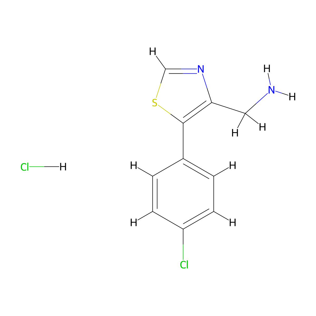 [5-(4-Chlorophenyl)-1,3-thiazol-4-yl]methanamine hydrochloride molecular structure, CAS 2361635-77-8