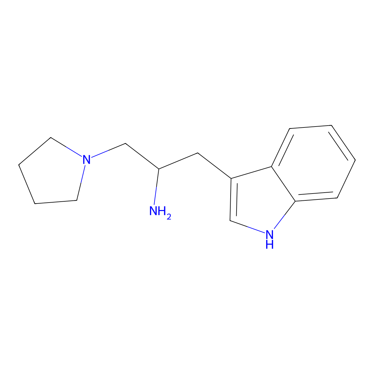 1-(1H-Indol-3-yl)-3-pyrrolidin-1-ylpropan-2-amine molecular structure, CAS 2361635-90-5