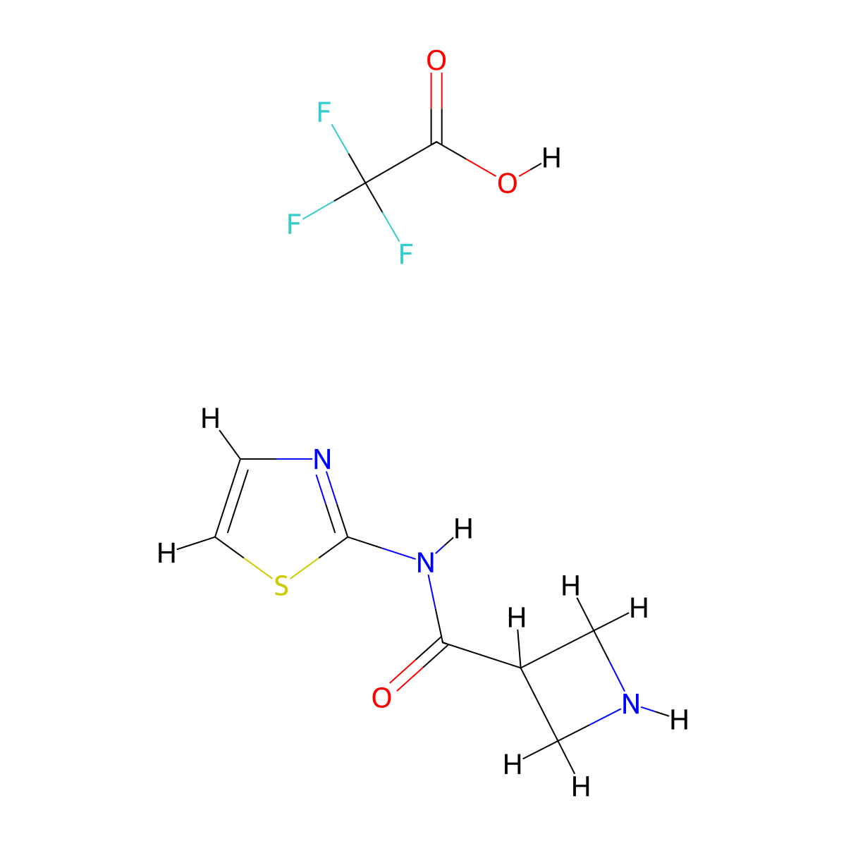 N-(1,3-thiazol-2-yl)azetidine-3-carboxamide,trifluoroaceticacid molecular structure, CAS 2361635-97-2