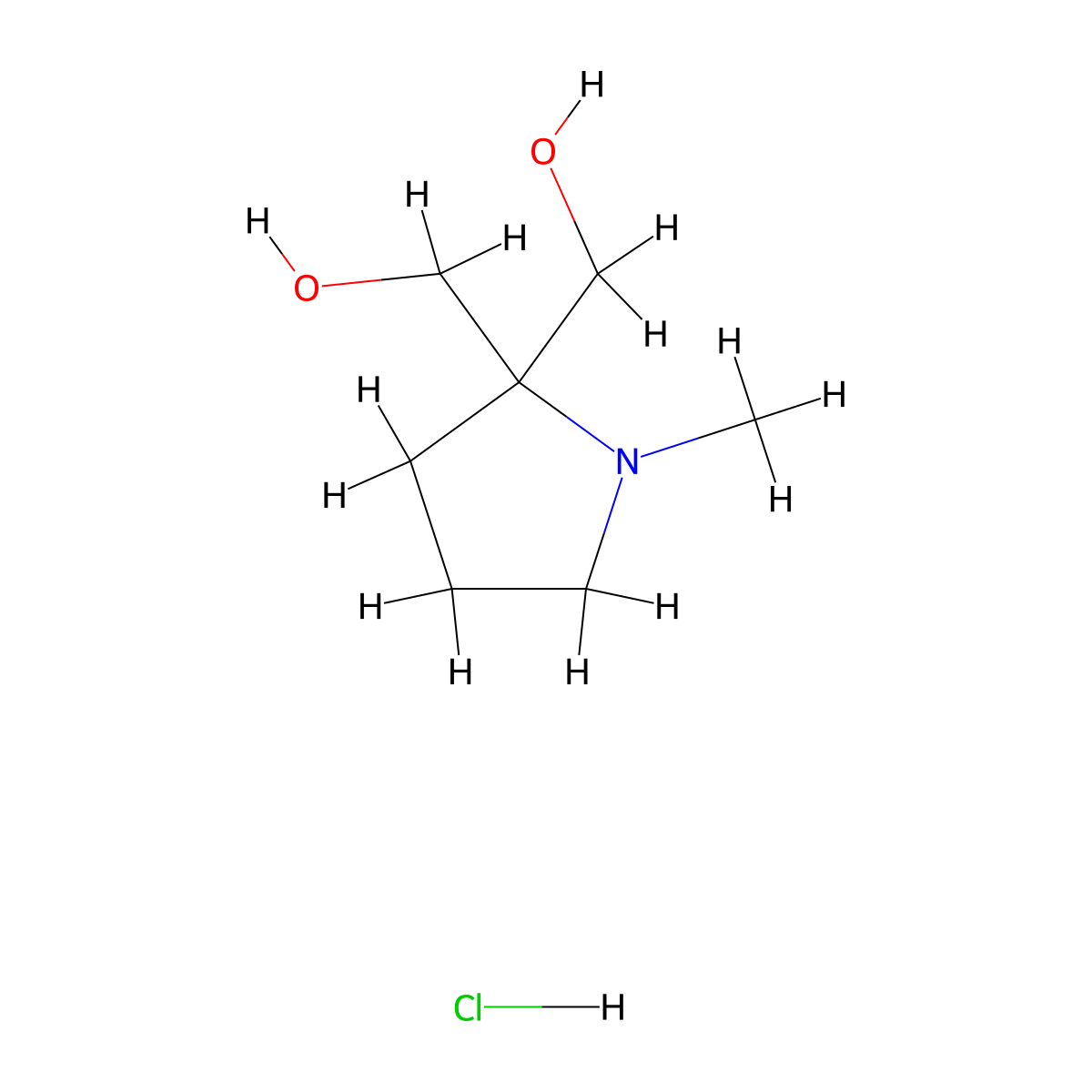 [2-(Hydroxymethyl)-1-methylpyrrolidin-2-yl]methanol hydrochloride molecular structure, CAS 2361636-06-6