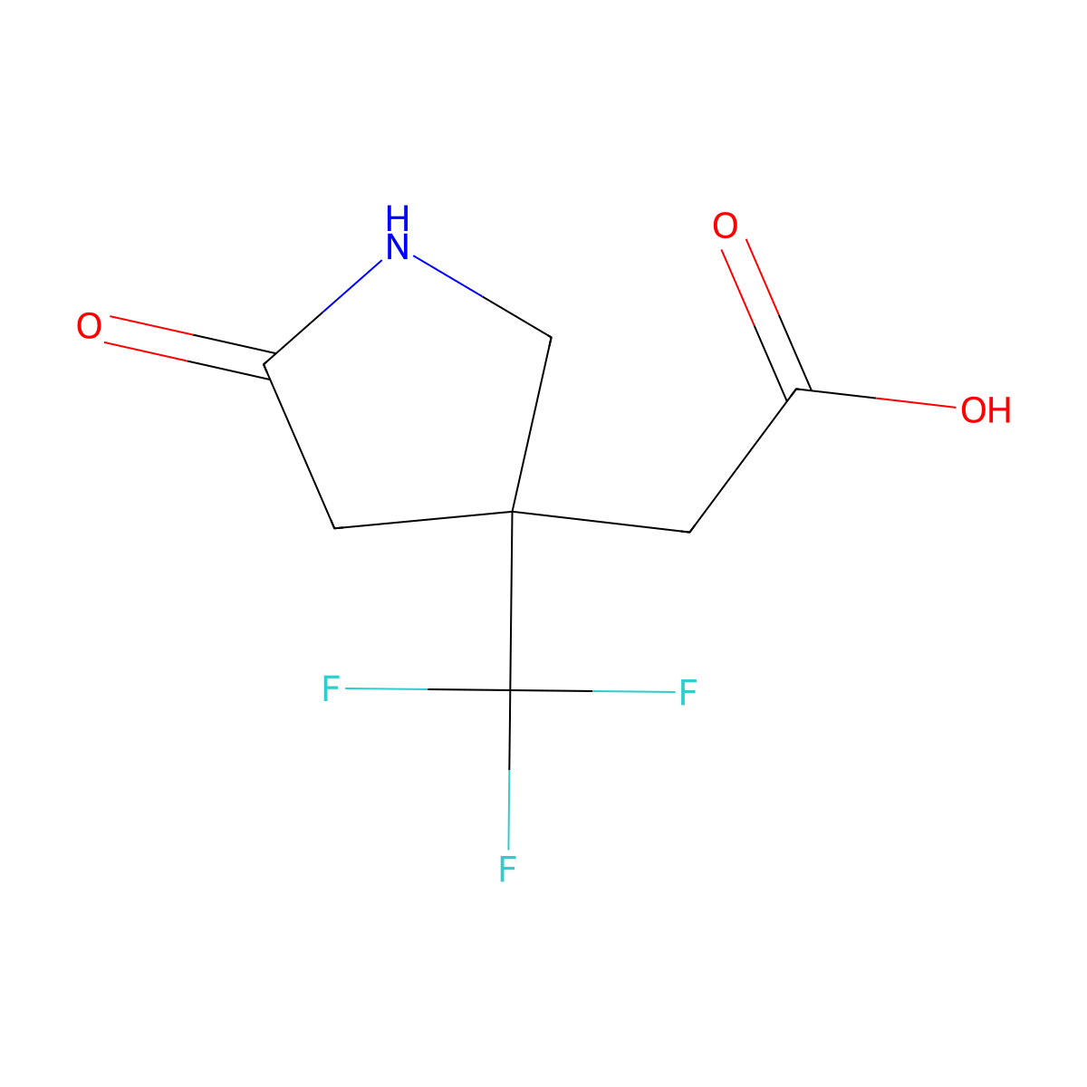 2-[5-Oxo-3-(trifluoromethyl)pyrrolidin-3-yl]acetic acid molecular structure, CAS 2361636-10-2