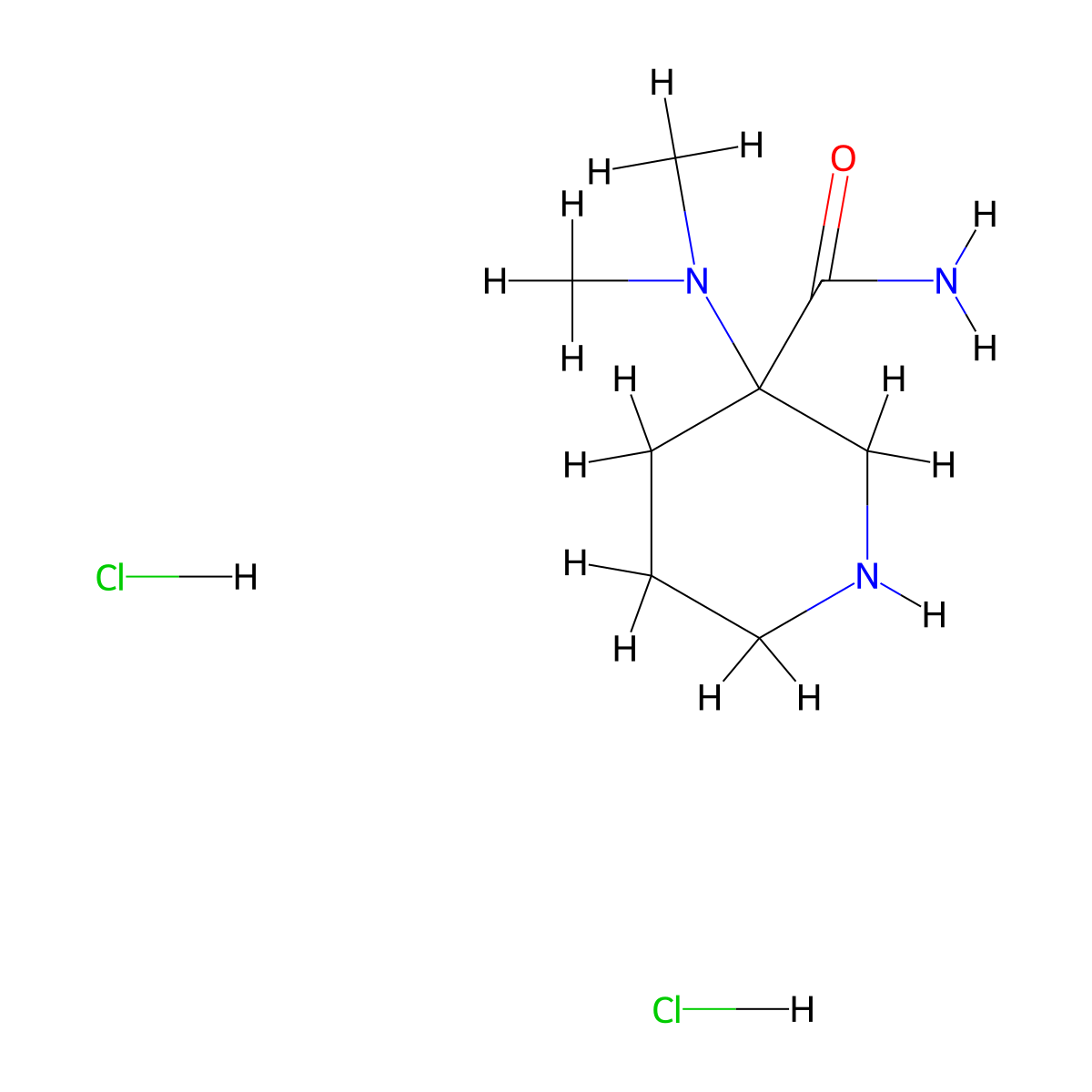 3-(Dimethylamino)piperidine-3-carboxamidedihydrochloride molecular structure, CAS 2361636-15-7